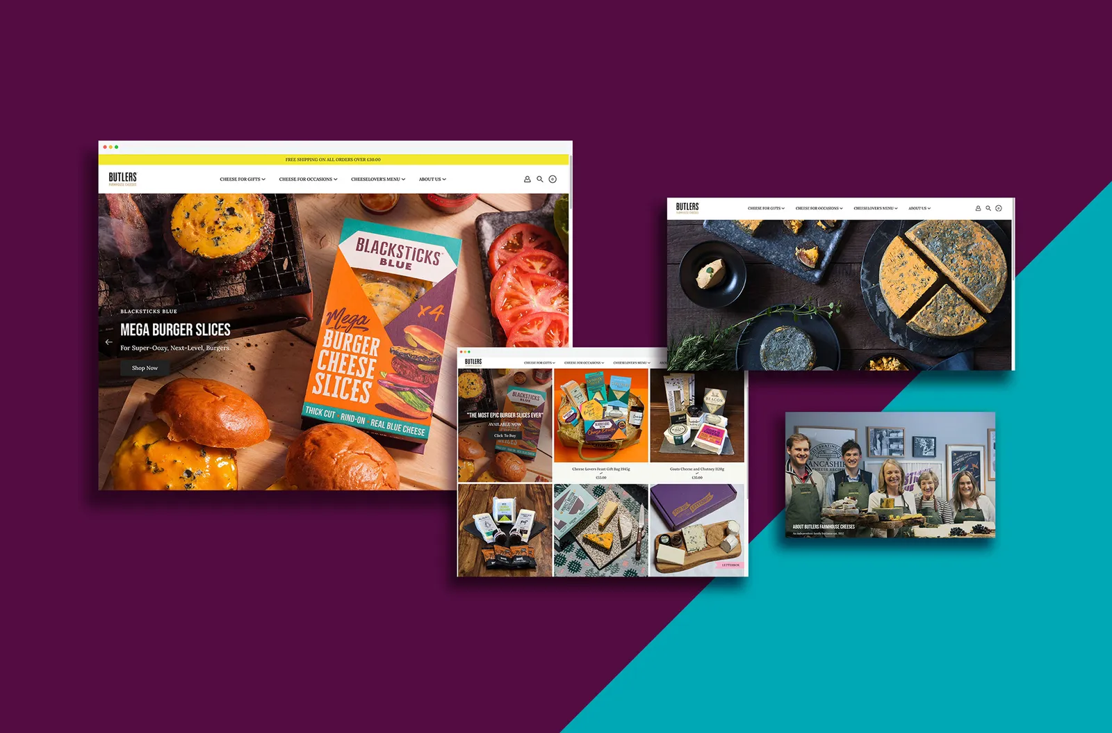 Butlers Farmhouse Cheeses Shopify Website Design by Farrows