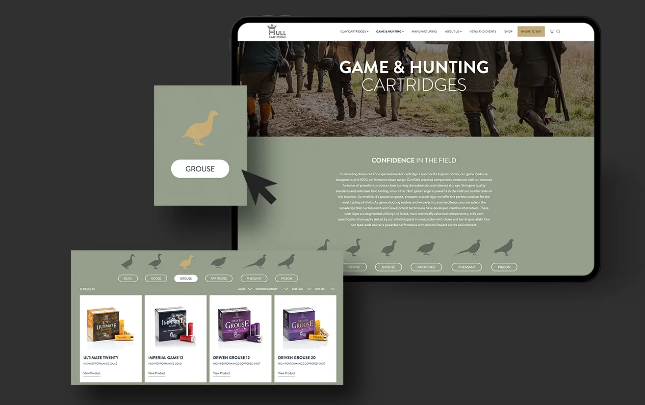 Hull Cartridge Websire Functionality