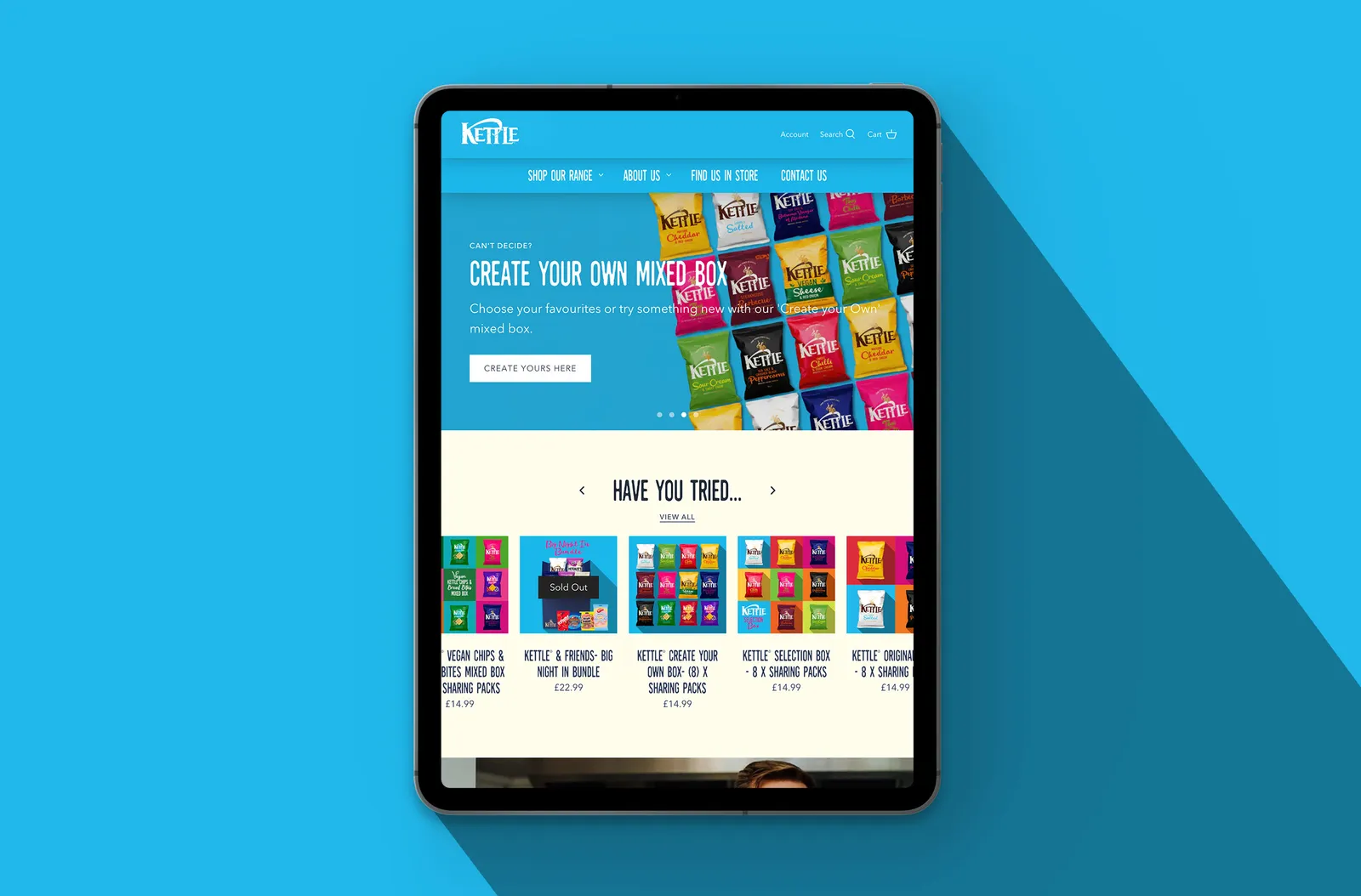 Kettle Shopify Website Tablet View