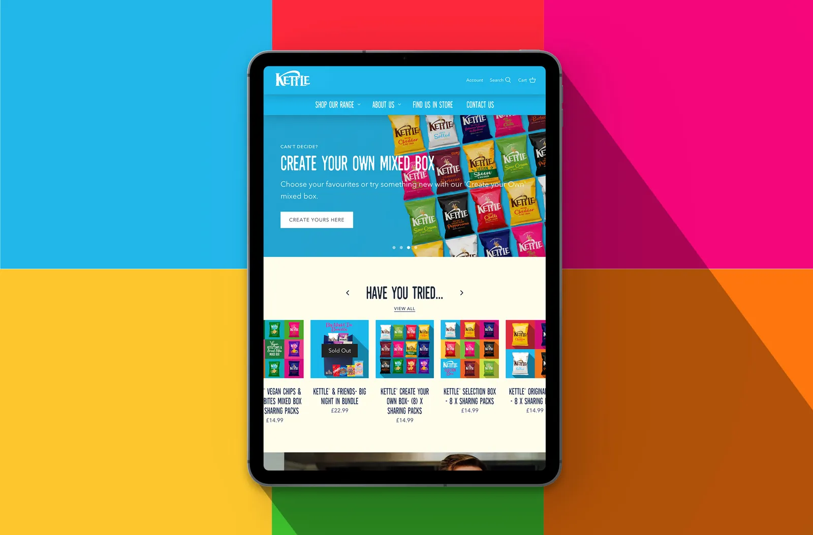 Kettle Shopify Website Tablet View