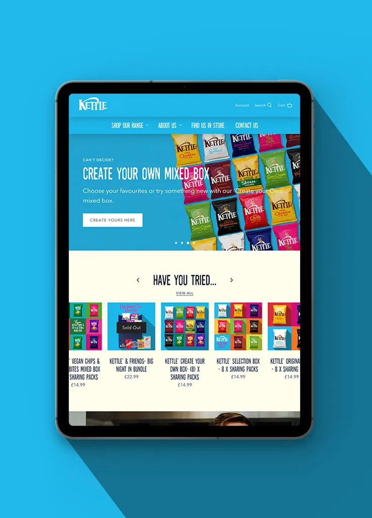 Kettle Shopify Website Tablet View